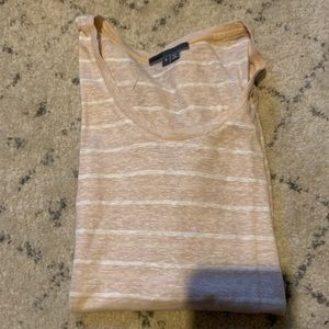 Vince linen and cotton peach and white shirt small